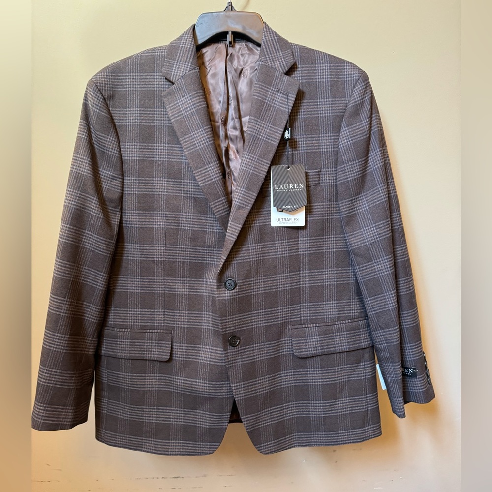NWT Men’s Lauren Ralph Lauren Classic-Fit Ultraflex Stretch Patterned Blazer 44S - Picture 4 of 16